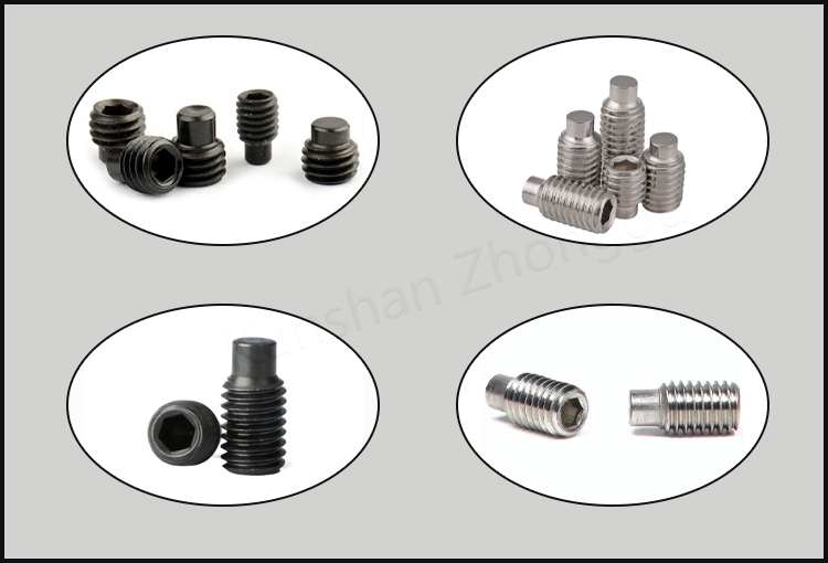 Steel set screws with dog point