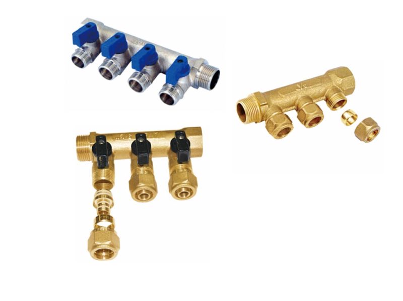 3-Way Brass Manifold with Handle for Water (a. 0183)