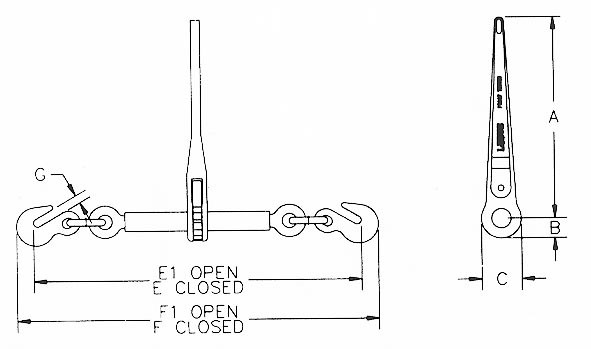 China Manufacturer Load Binder with Ratchet Hooks