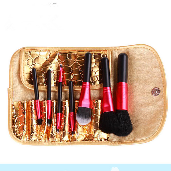 New 7PCS Makeup Brushes for Face Eye Cosmetic Tools with Texture Bag