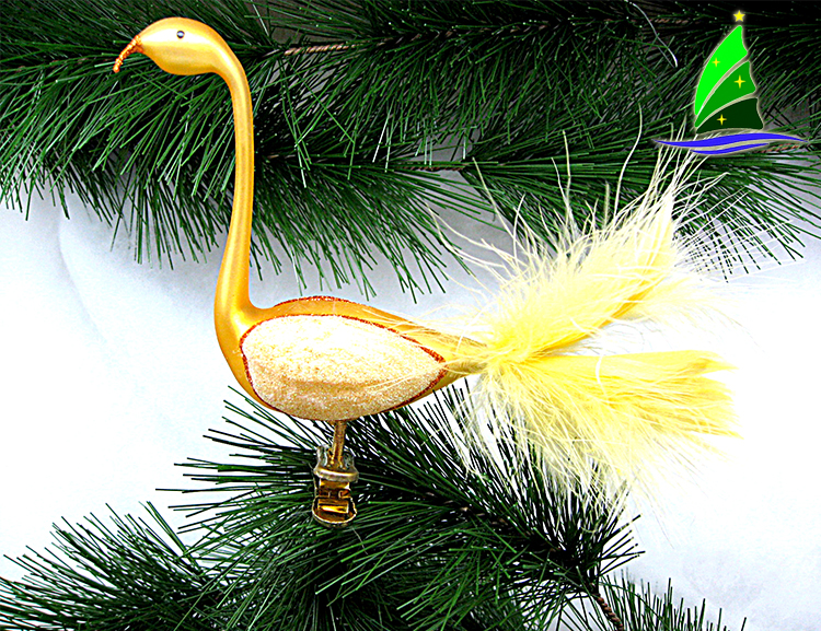 Ornamento de flamingo de vidro Glass Flamingo Ornament