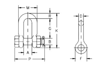 High Quality Forged Steel 6 Times G2150 Dee Shackle