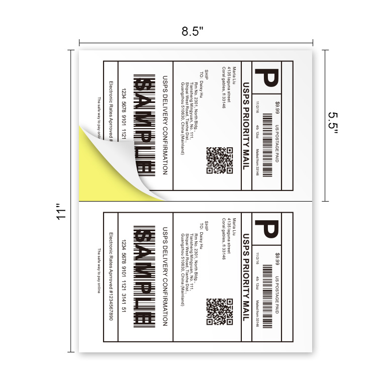 a4 labels 2 per sheet