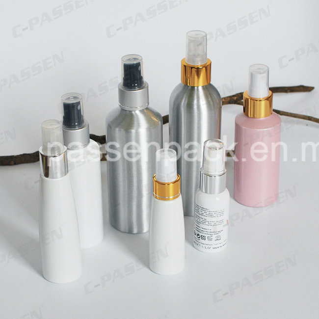 Cosmetic Aluminum Lotion Bottle with Golden/Silver Lotion Pump (PPC-ACB-002)