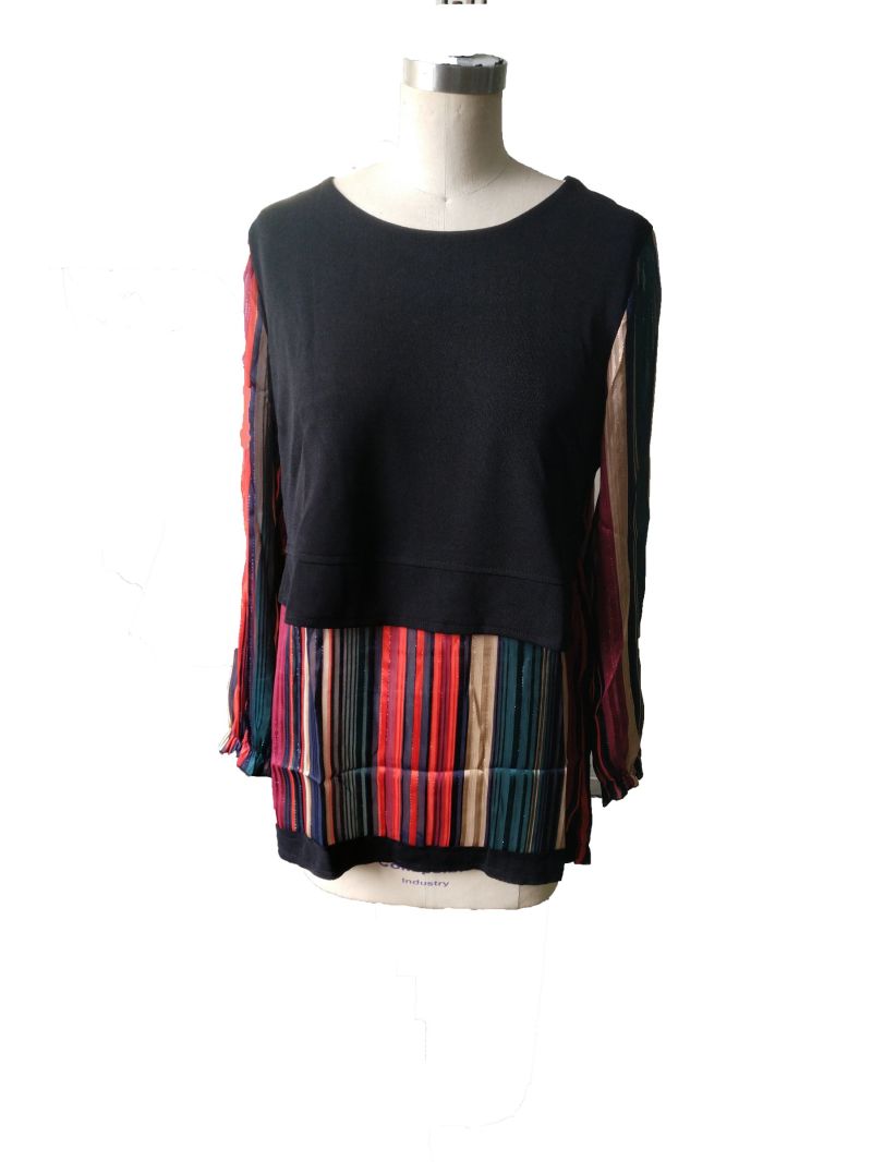 spring Fashion Striped Colourful Elegant Women's T-Shirt