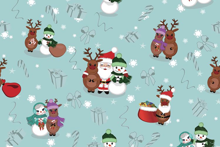 Christmas Woodland Print 100% Polyester Festive Fabrics