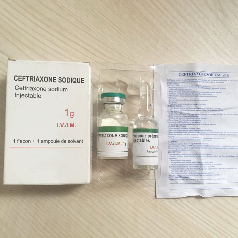 GMP Antibiotic Certified Ceftriaxone Sodium Injection / Ceftriaxone Sodium for Injection
