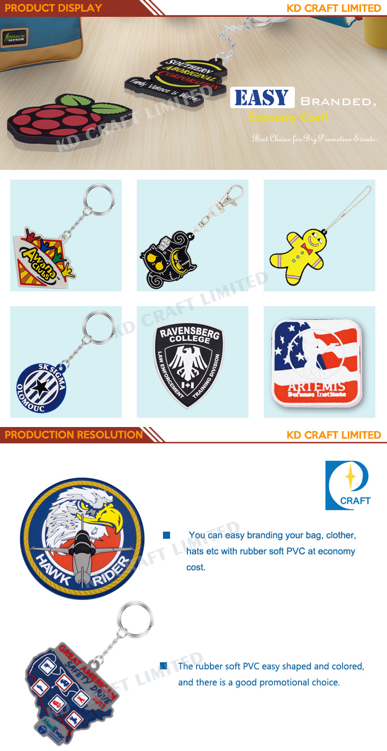 High Quality Customized Tiger Logo 2D Soft PVC Key Chain for Publicity in Factory Price