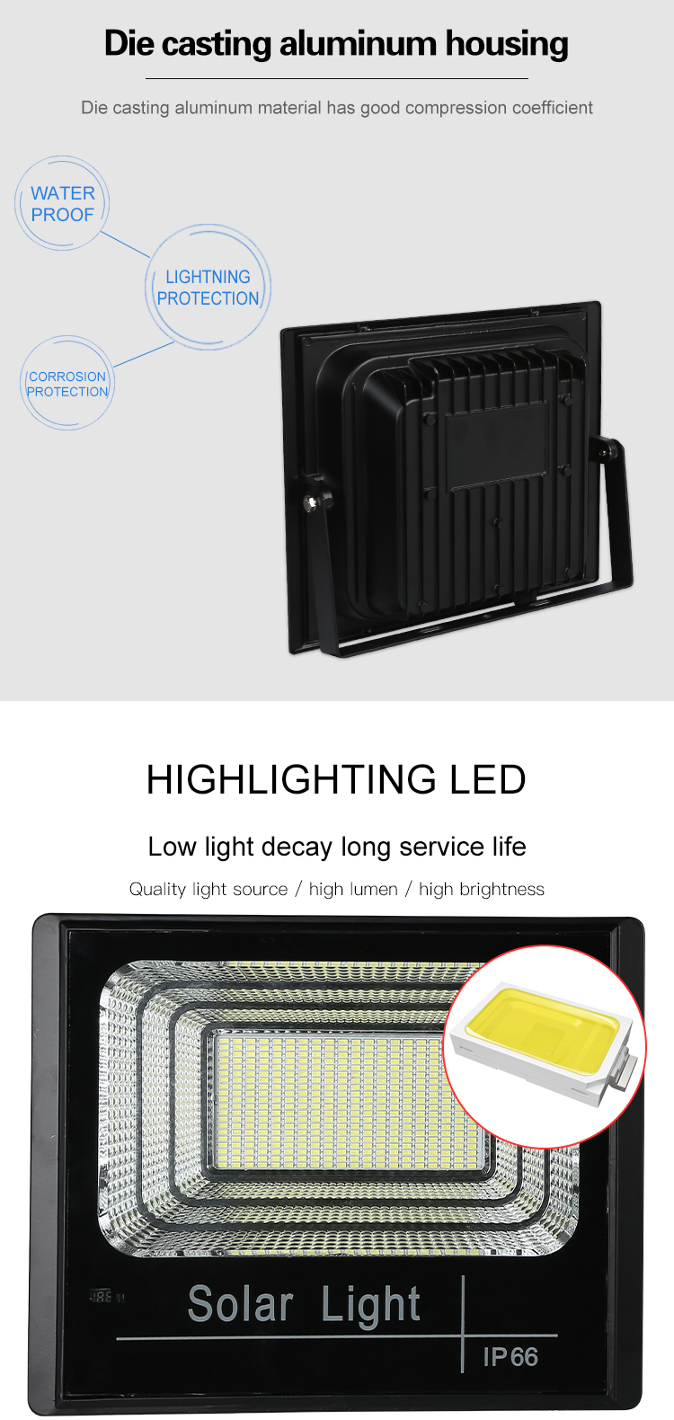 Remote Control Solar Led Flood Light