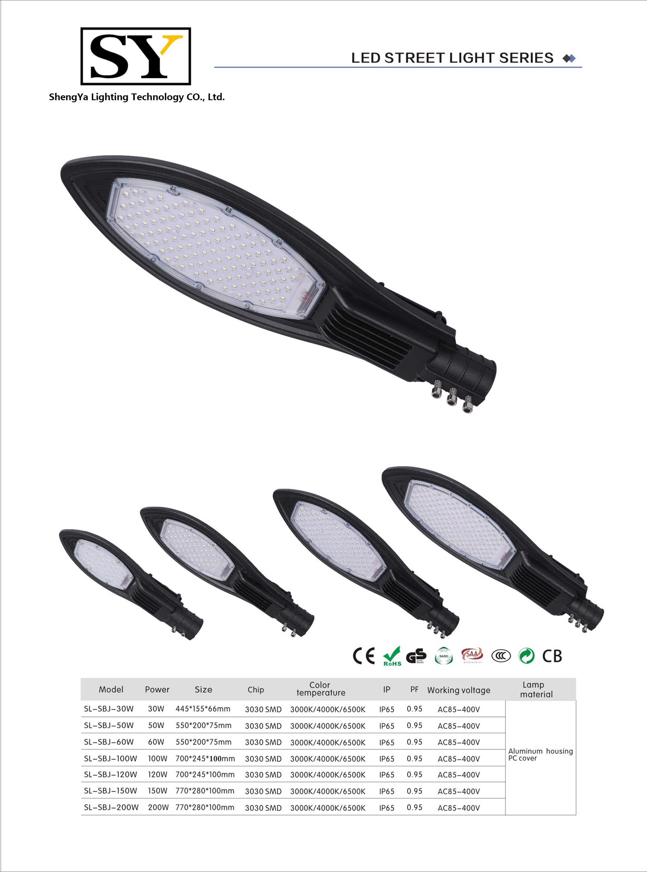 Die Cast Aluminum LED street Light for road