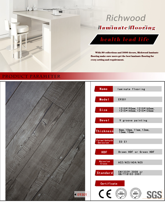 Embossed-in-Register AC4 E0 HDF Laminated Laminate Flooring