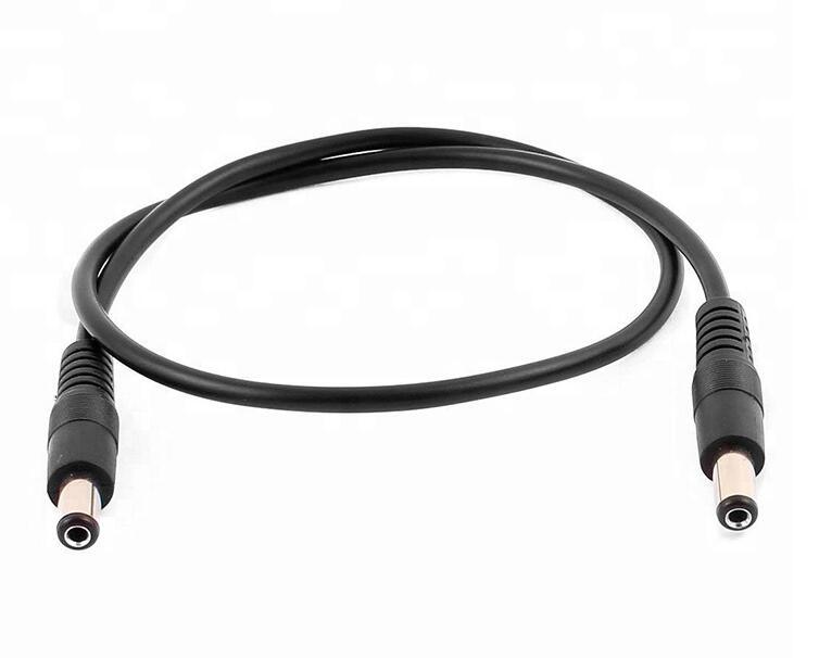 Cable de alimentación de CC macho a macho de PVC negro de 12 V