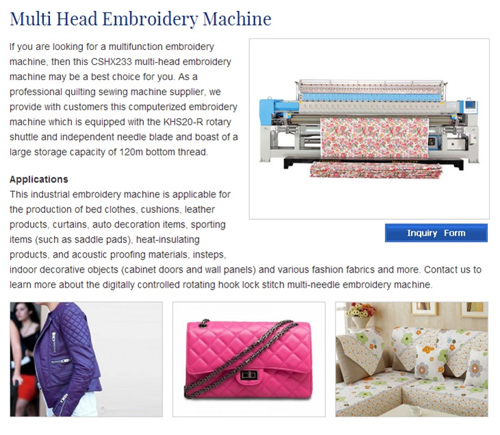Cshx233 Garment Quilting and Embroidery Machine