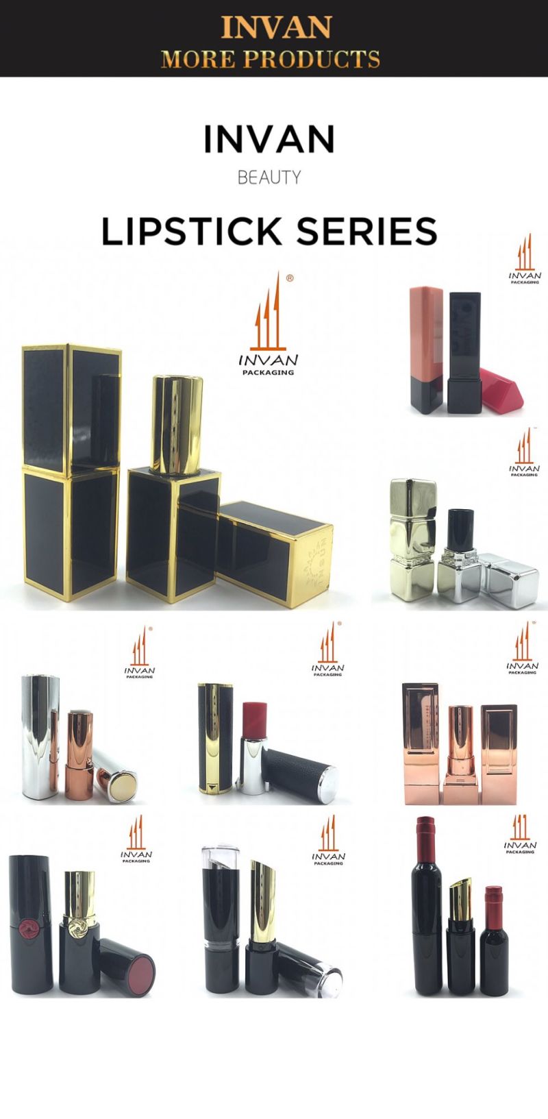 Luxury Shiny Golden Cap Square Lip Gloss Tube Lip Gloss Case Lip Gloss Container