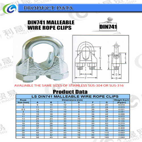 DIN741 Casting Steel Wire Rope Clips