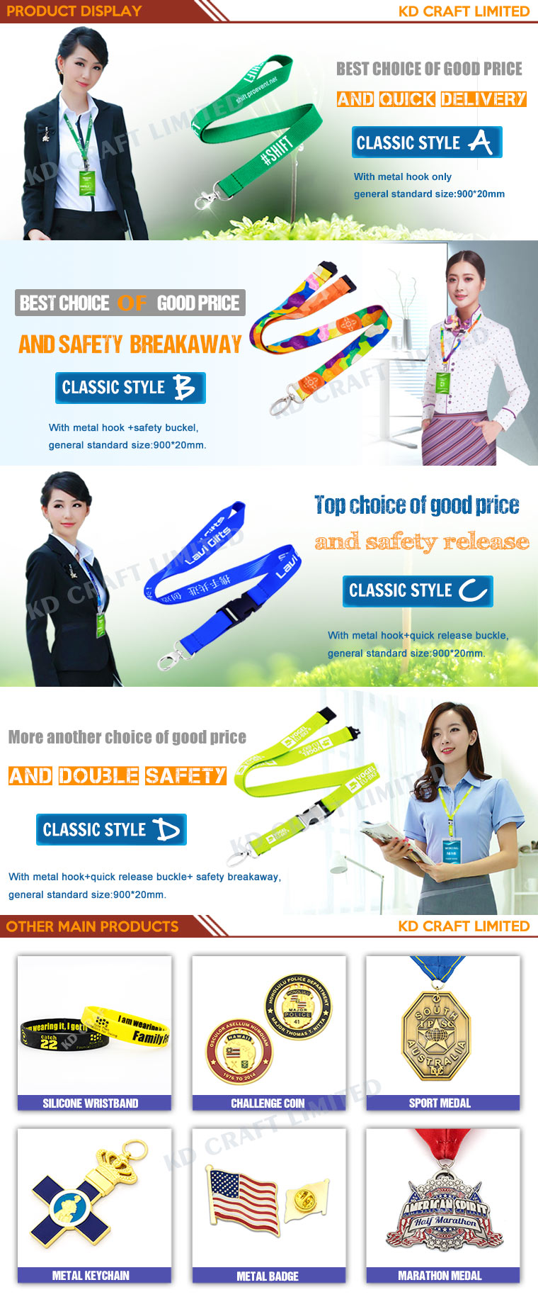 High Quality China Factory Price Customized Logo Printed Lanyard for Company Publicity