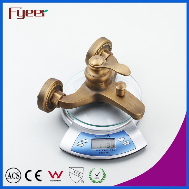 Fyeer Solid Copper Wall Mounted Antique Bath Shower Faucet