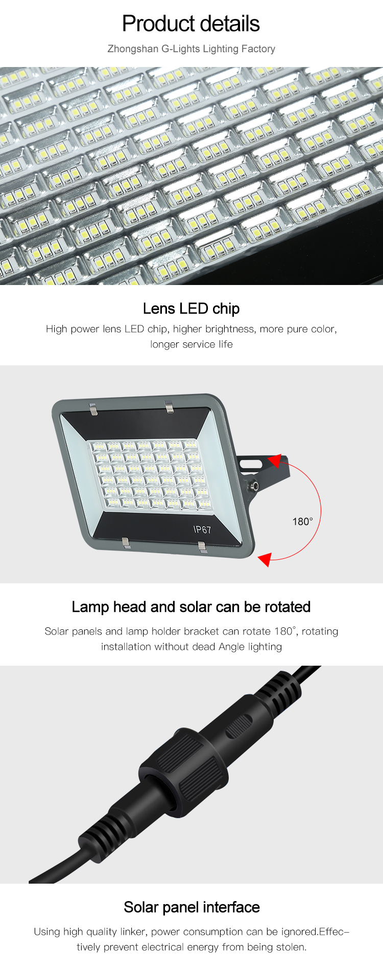 IP67 Waterproof Led Solar Flood Lamp