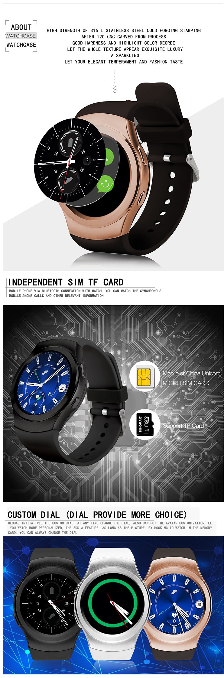Sports Wristband Fashion Watches Call Message Reminder Pedometer Smart Watch
