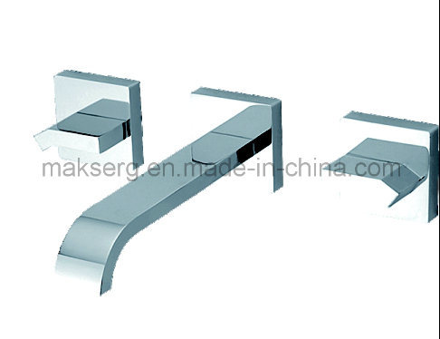 in Wall Stainless Polished Basin Faucet Set for Bathroom