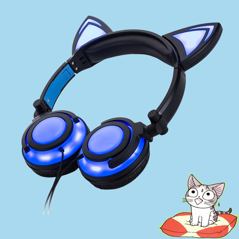 Blue color cat ear headphone