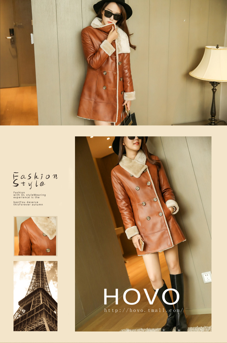 Winter Real Shearling Coat and Fur Coat for Lady Long Style