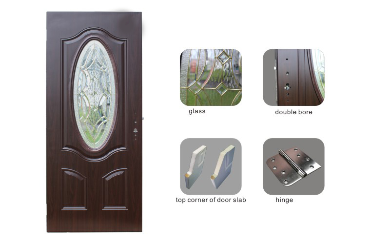 Oval Design Glass Steel Door Inserts