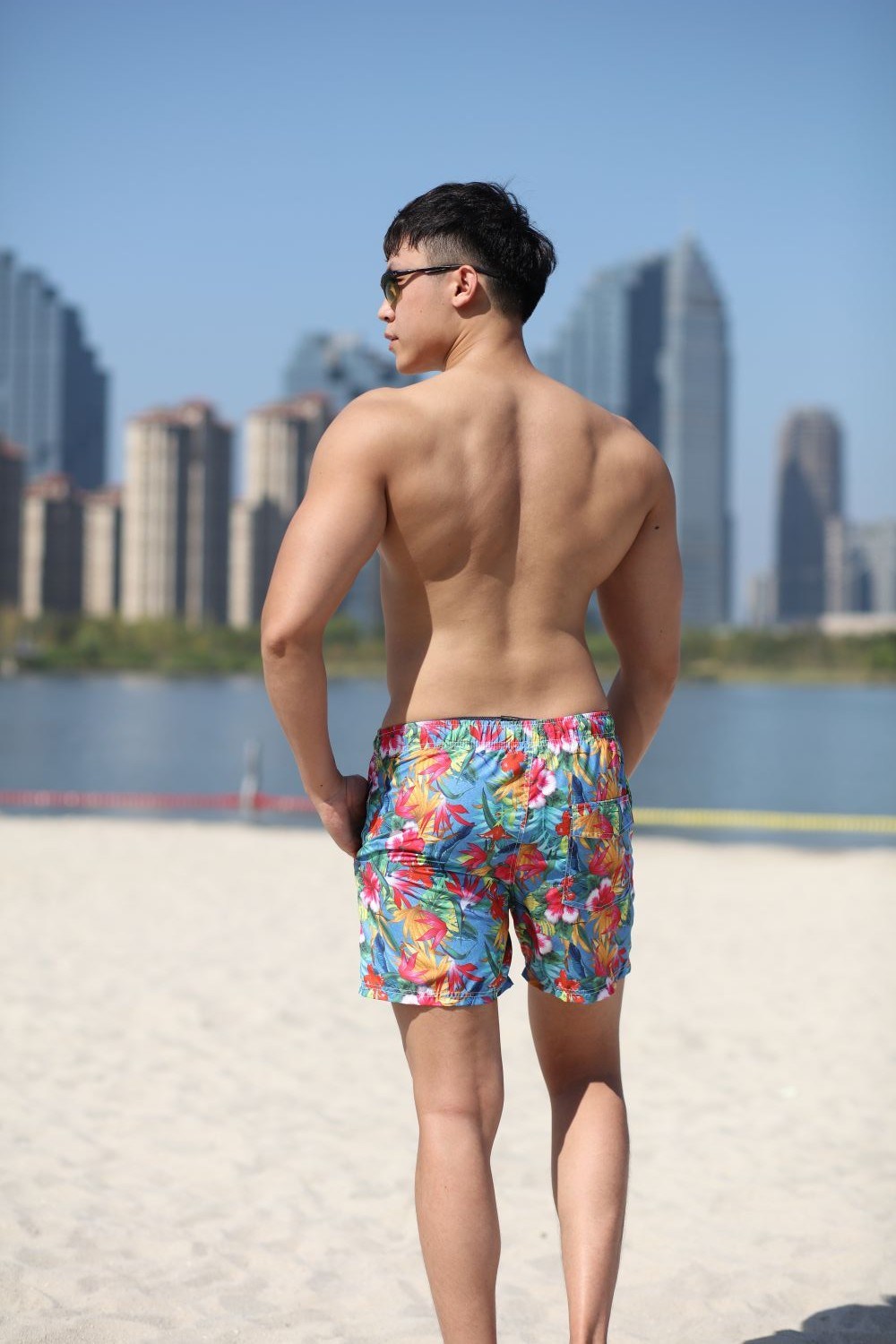 120GSM Microfiber Polyester Coating Digital Print Brief Mesh Forro Quick Dry Water Repelente Swim Short