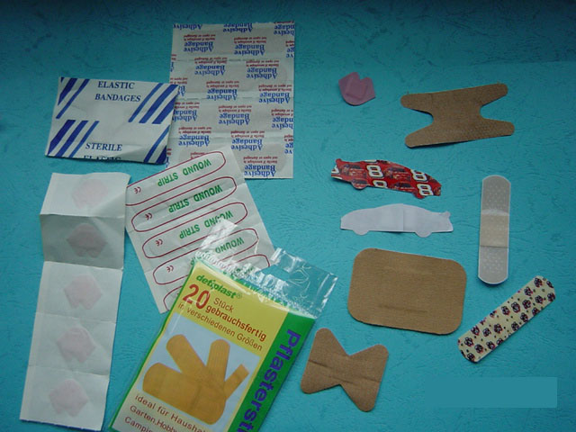 First Aid Plaster Made of Different Materials