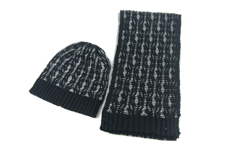 Mens Unisex Winter Warm Scarf Beanie Set Cable Knitted Scarf (SK807S)