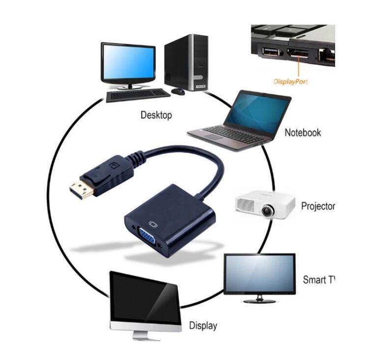 Dp Male to VGA Female Adapter Displayport to VGA Converter