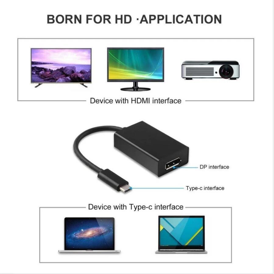 Convertitore adattatore USB 3.1 tipo C maschio a Dp Displayport femmina