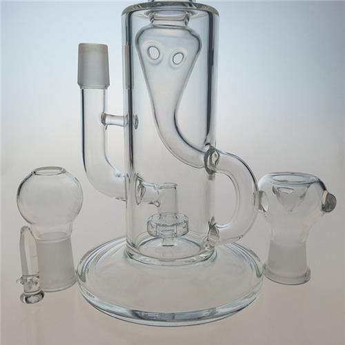 Two Functions Recycle Glass Water Smoking Pipes with Showerhead (ES-GB-423)