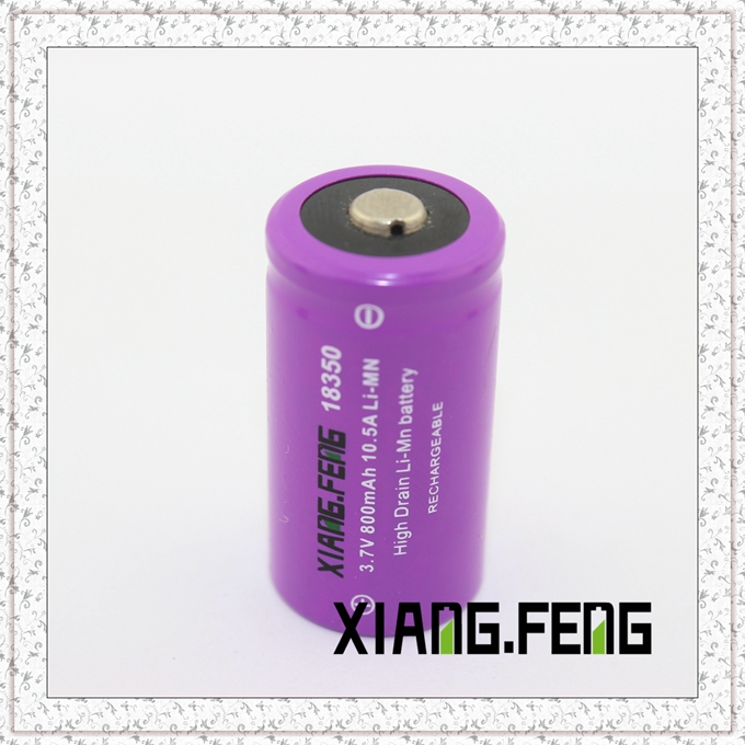 3.7V Xiangfeng 18350 800mAh 10.5A Imr Rechargeable Lithium Battery 18350