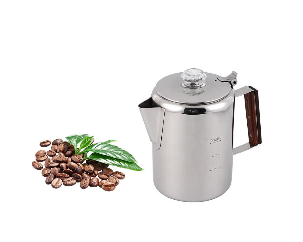 9 tasses café percolateur pot bouilloire rapide infusé cuisinière cafetière faisable pour voyager
