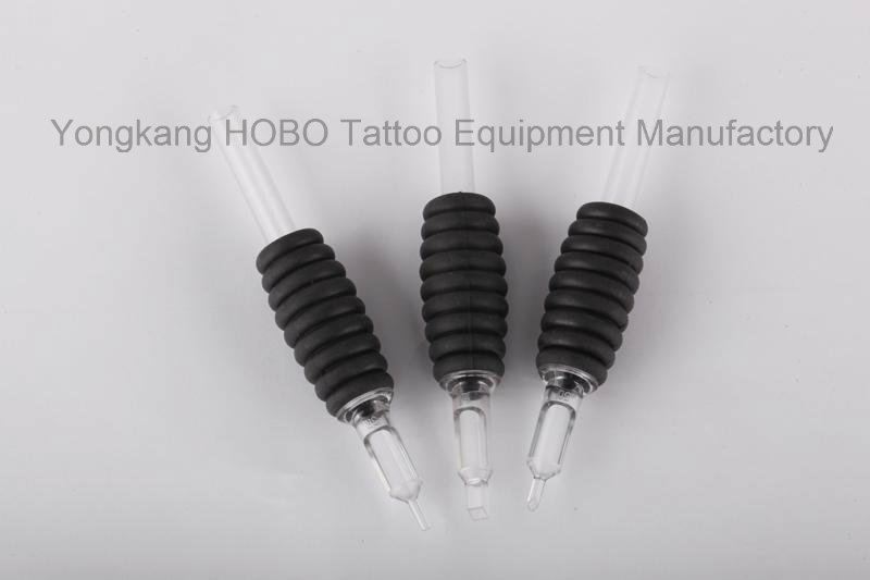 Silicone Rubber 30mm Black Disposable Tattoo Tubes with Black Tips