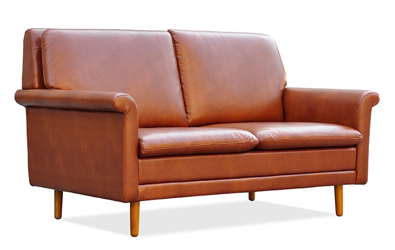 European Style Home Design Furniture Leather Wooden Sofa