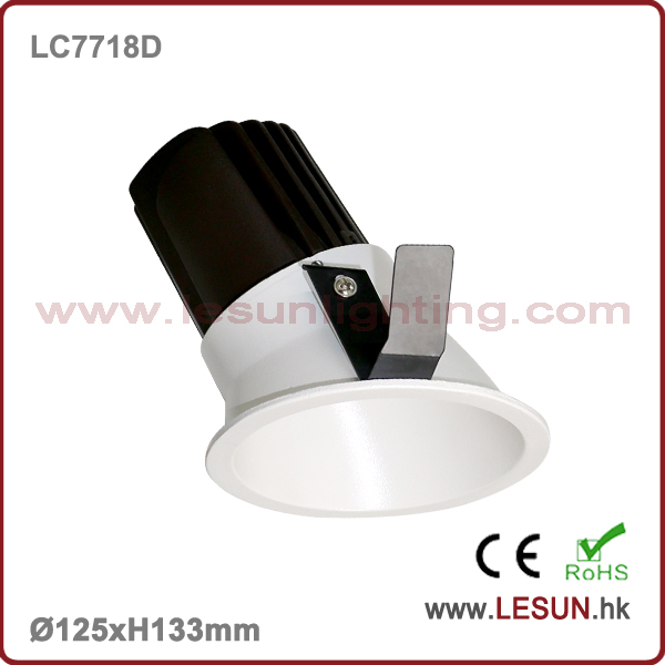 Recessed Instal 12W Dimmable COB LED Ceiling Downlight LC7718d