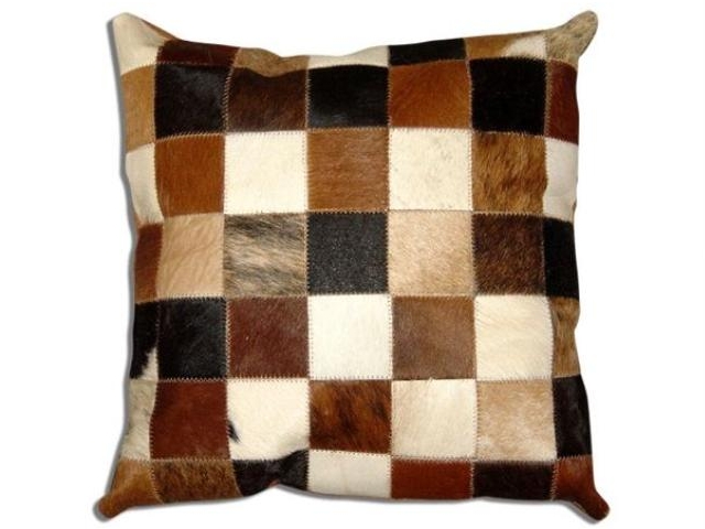 Natural Leath Cowhide Patch Decoration Cushions