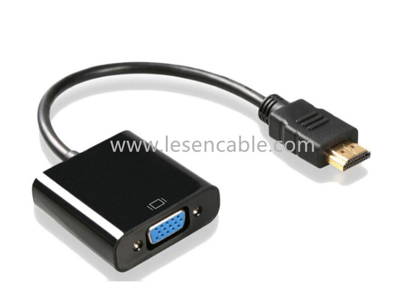 Convertidor HDMI de color negro HDMI macho a adaptador VGA hembra