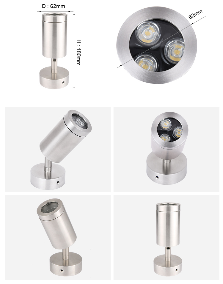 Adjustable angle IP68 fountain spotlight