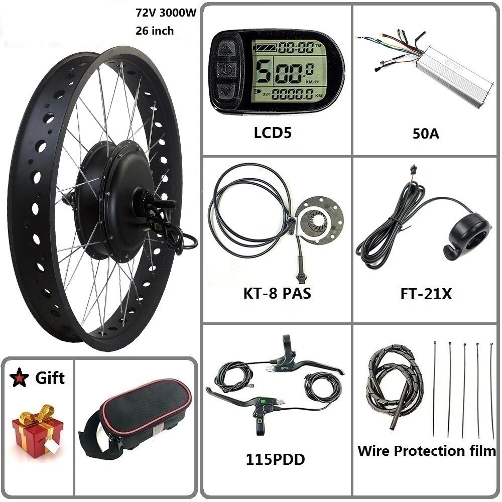 72v 3000w fat tire motor kits