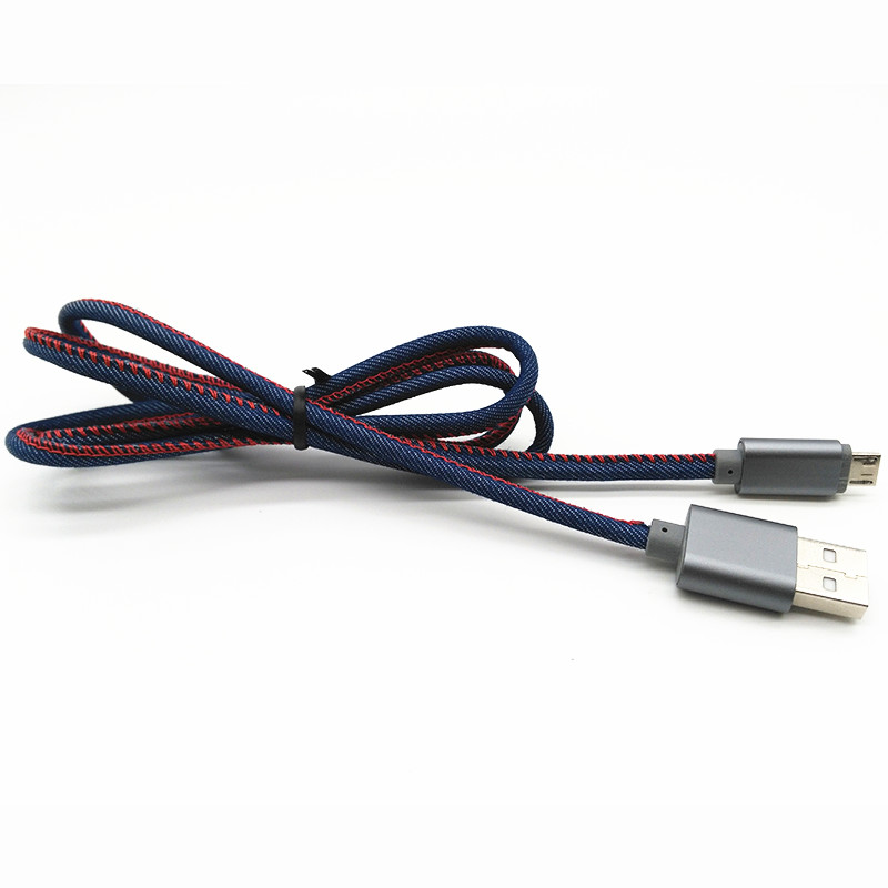 Denim Jean USB Data Charge Cable for Micro Android