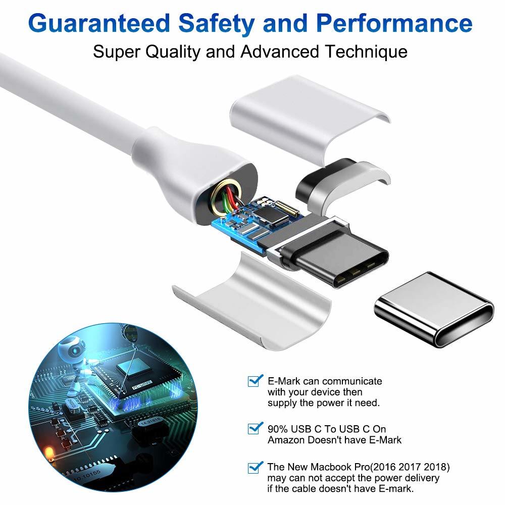 Нейлоновая оплетка USB C - USB C Быстрое зарядное устройство Гибкий кабель типа C