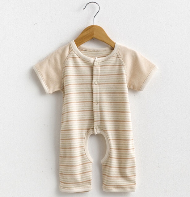 Short Sleeves Striped Baby Romper