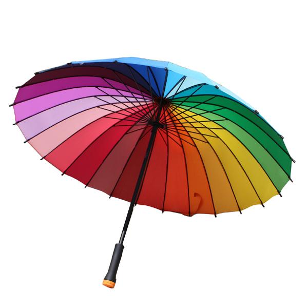 Manual Open Colorful Straight Rainbow Umbrella (BD-17)