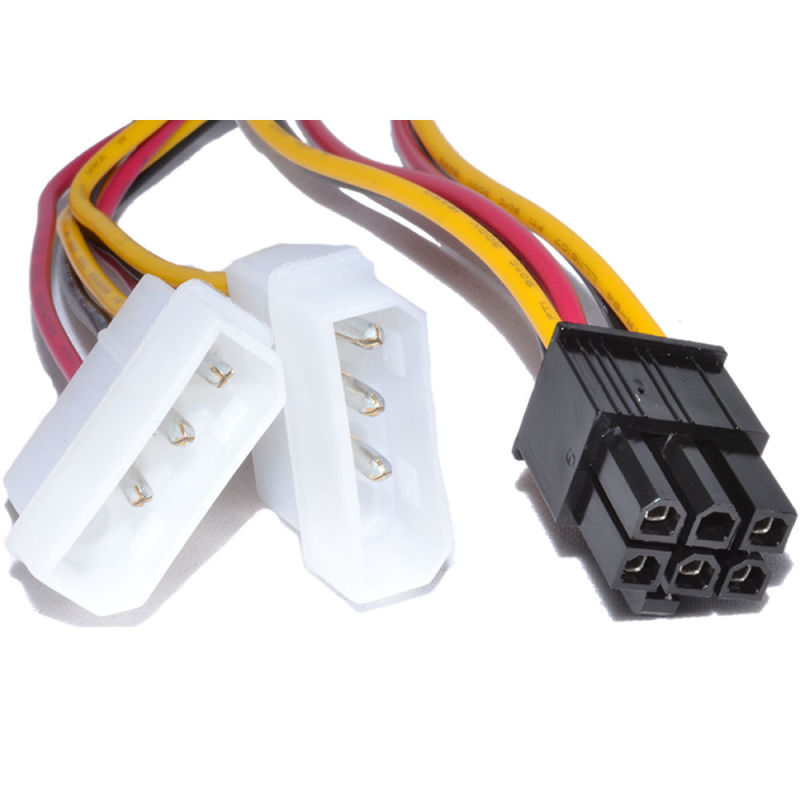 6-Pin PCI Express to 2X 3-Pin Molex Power Adapter Cable