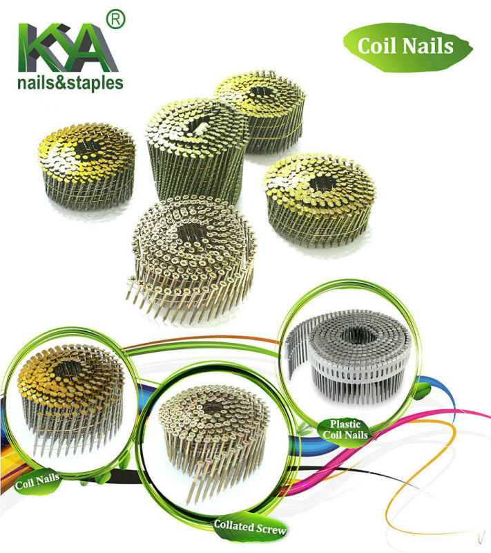 15 Deg Wire Coil Nails for Construction, Decoration, Packaging