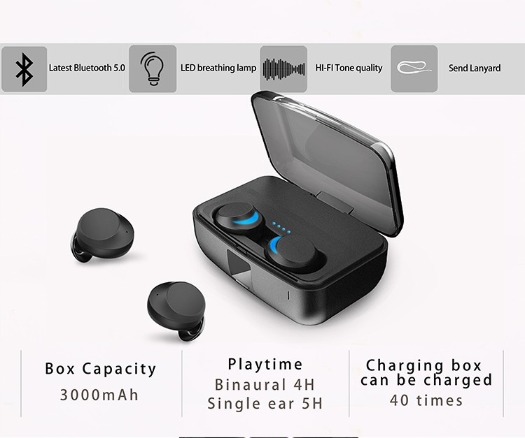 mini TWS Waterproof Bluetooth V5.0 Earphone Earbuds