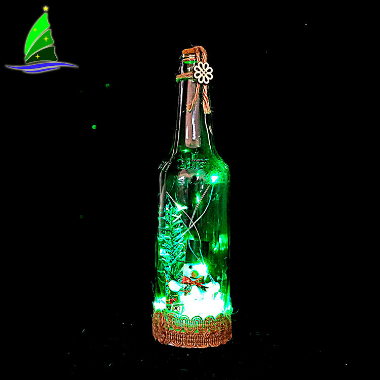 Decoración de botellas de vino de cristal de Navidad Christmas Glass Wine Bottle decoration